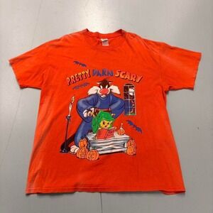 Vintage Looney Tunes Halloween T-Shirt "Pretty Darn Scary" XL